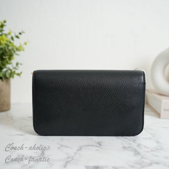 NWT Tory Burch Britten Chain Wallet with Wristlet Leather Crossbody in Black - Picture 7 of 13
